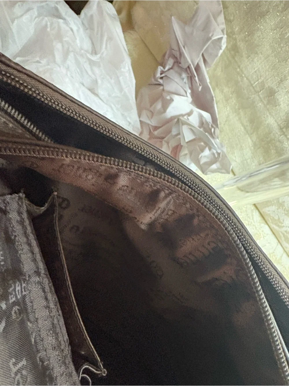 Etienne Aigner Brown Leather Shoulder Bag with Gold Hardware